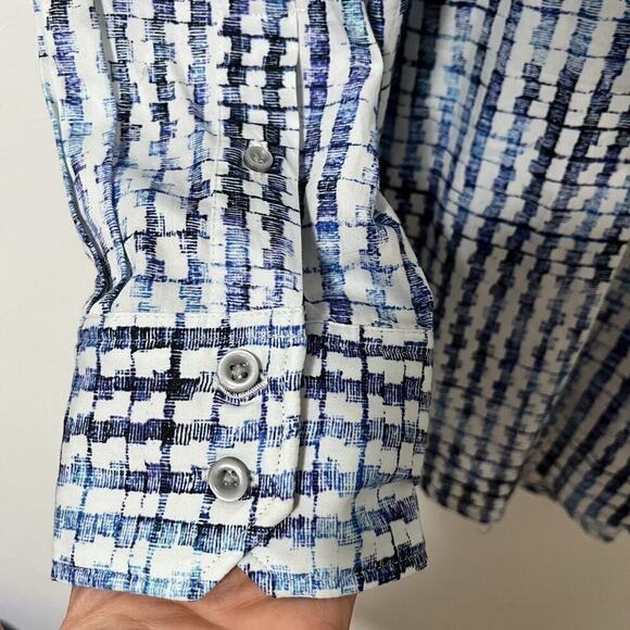 Robert Graham Maitai Button Up Shirt Size 2XL Blue Tiki Embroidered Flip Cuffs - Picture 5 of 12